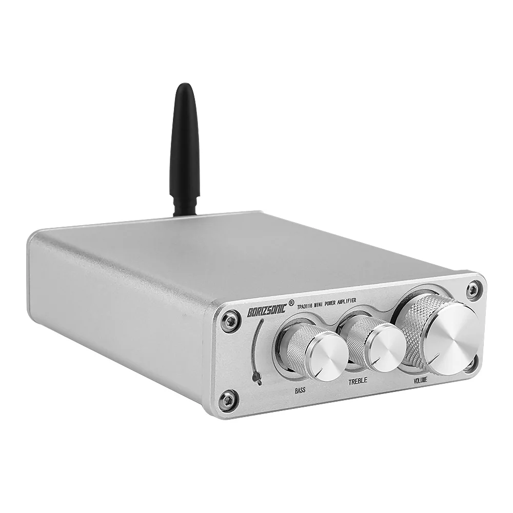 Silver-Bluetooth 5.0 BRZHIFI HIFI мини TPA3116 Bluetooth 5,0 Мощность усилитель стерео 50 Вт* 2 ампер с высокими частотами управление НЧ для дома звуковой Театр - Цвет: Silver-Bluetooth 5.0