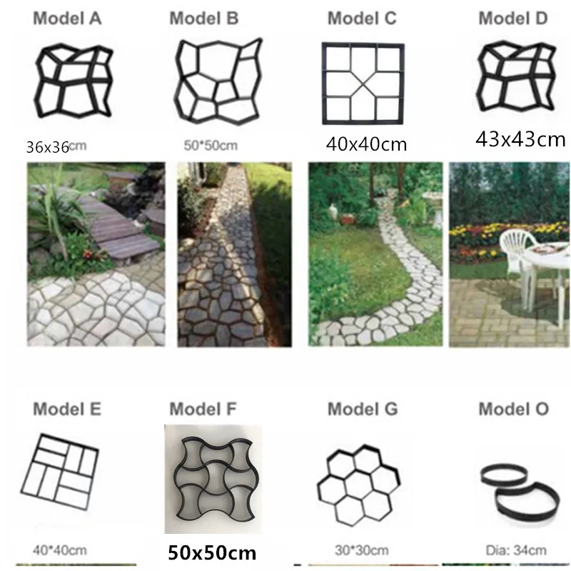 

Plastic Driveway Paving Stone Mold Concrete Stepping Pathmate Pavement Mould Paver 8 type of Cement Paving Mould
