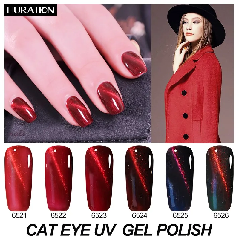 3D эмалированный лак Huration красный магнит кошачьи глаза Гель для ногтей
