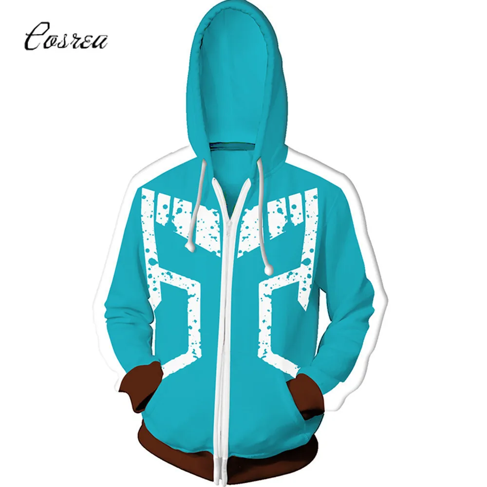 

My Hero Academia Hoodie Sweatshirt Cropped Hoodie Men Boys Zipper Top Coat Halloween Costumes for Men Adult Cosplay Costume