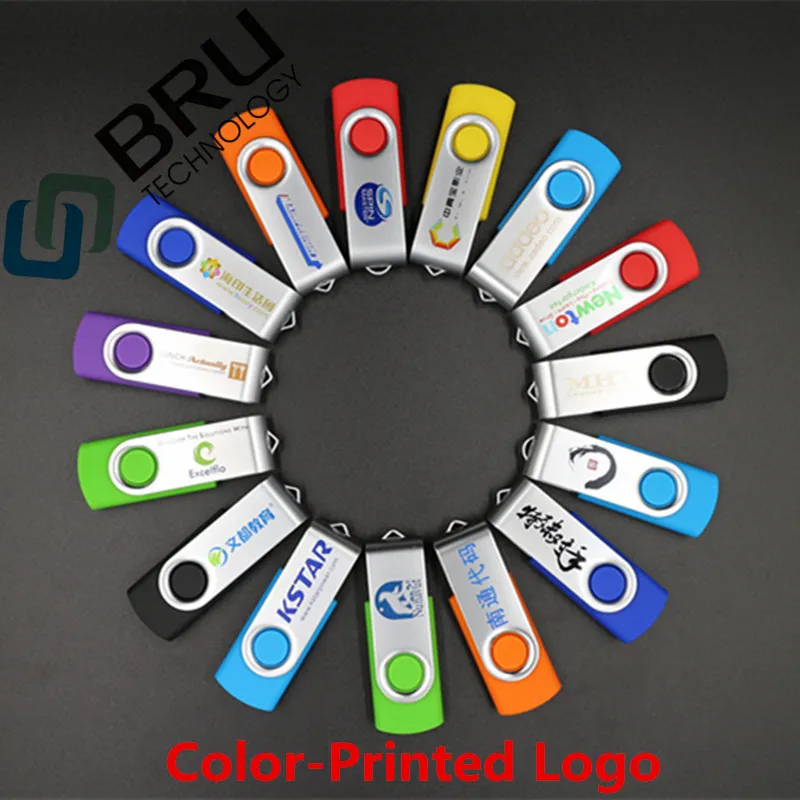 BRU 4GB8GB16GB USB флэш накопитель для подарка на заказ логотип поворотный флеш память OEM