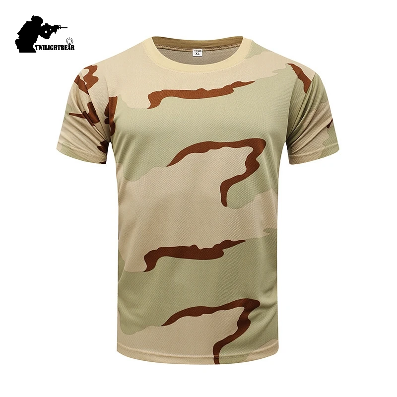 Военная армейская камуфляжная тактическая футболка для улицы с коротким рукавом