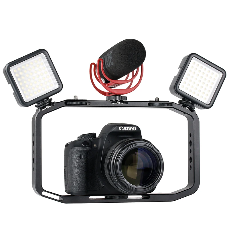 Портативная видеокамера для DSLR камеры смартфона Gopro Вертикальная съемка установка для Canon Nikon iPhone Xs Max X 8 7 Gopro 5 6 7 Yi
