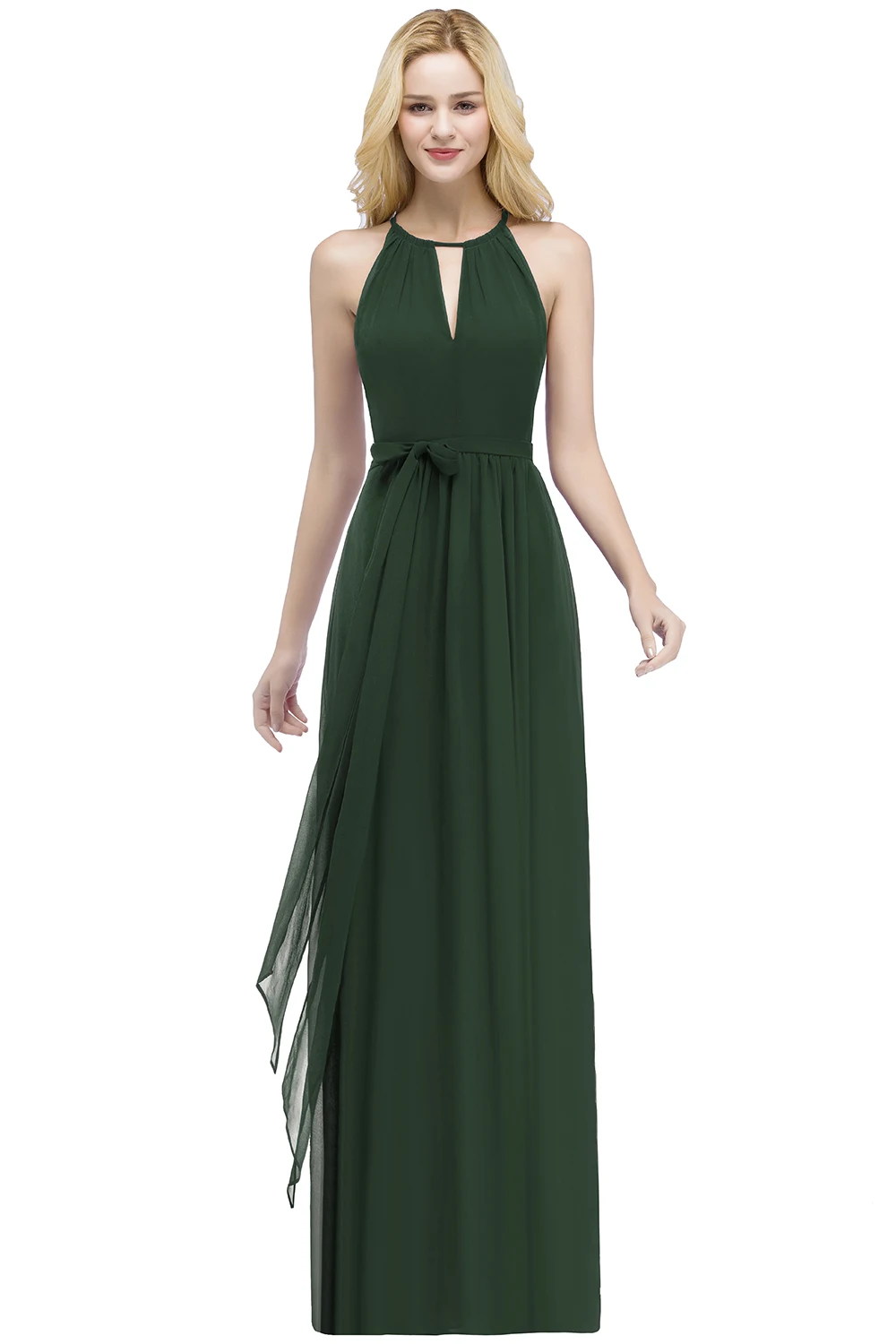 Vestido de festa longo A Line Purple Bridemaid Dresses Long Halter Simple Chiffon Prom Dress Wedding Party Gowns | Свадьбы и