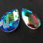 100 шт.лот 38 мм K9 AAA Радужный цветной кристалл висячая капля X-Mas Деревохрустальное украшение для свадебного украшения Бесплатная доставка!