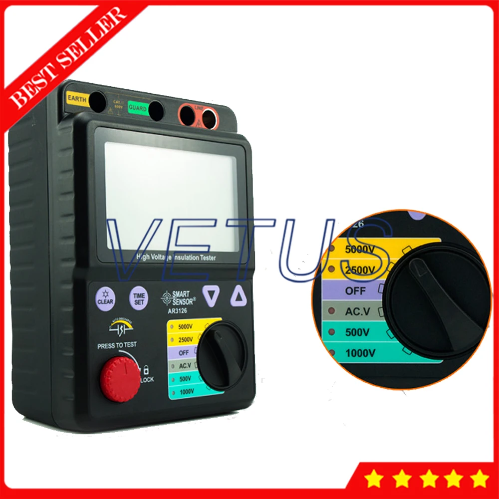 0 МОМ to1000GOhm цифровой измеритель изоляции Измеритель сопротивления Megohmmeter