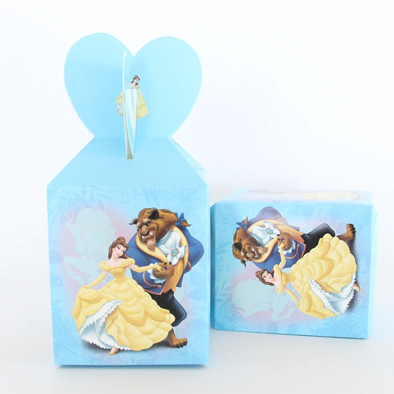 Beauty and the beast cartoon theme paper candy box gift box wedding Kids Birthday party decoration boy girl party supplies
