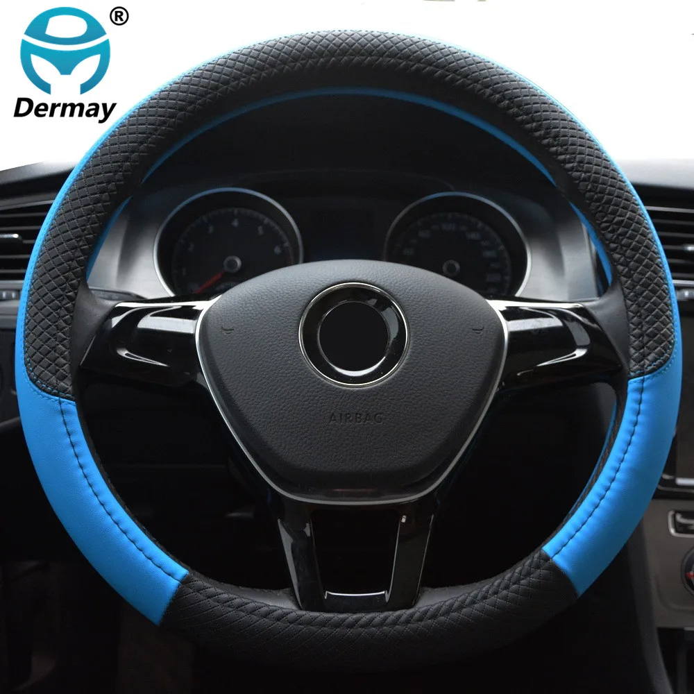 DERMAY Новое поступление 7 цветов искусственная кожа размер 38 см для автомобилей VW