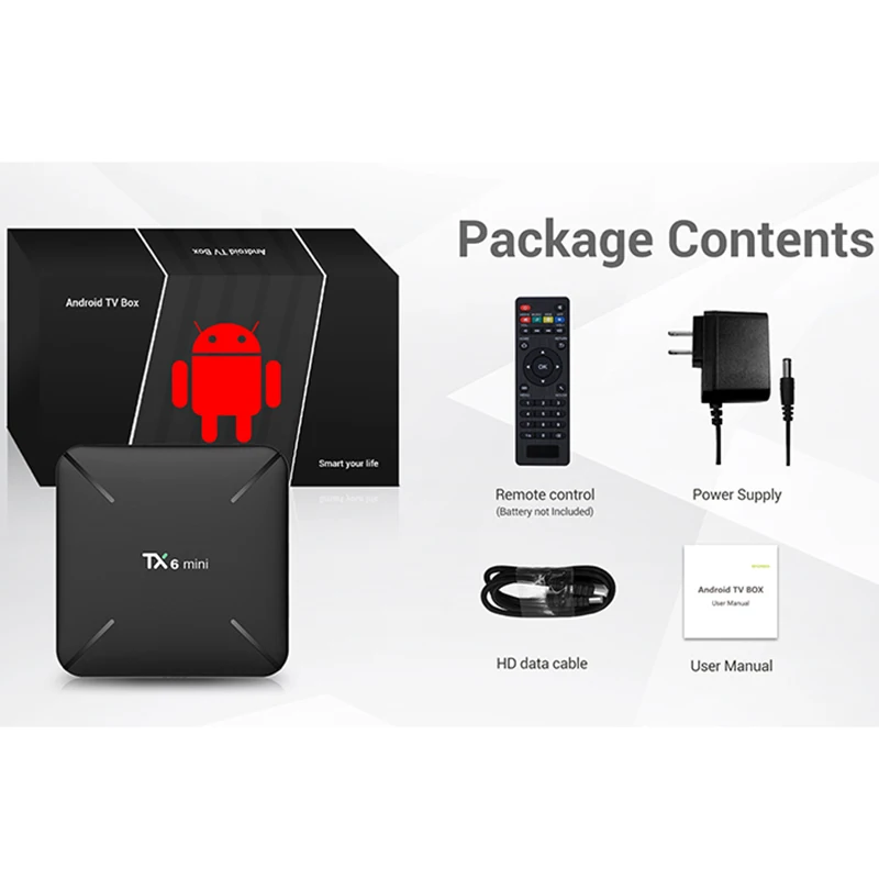 TX6 Мини Смарт ТВ бокс android 9 0 Allwinner H6 2 Гб 16 4 ГГц WiFi Поддержка 4K H.265 телеприставка Google
