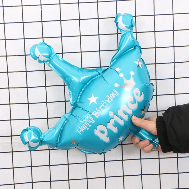 1 шт воздушные шары из фольги для принцессы в виде короны розовый синий шарики