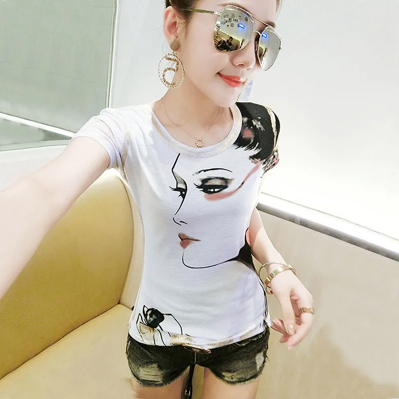 BOBOKATEER футболка с принтом женская белая femme haut camisetas mujer manga corta женские летние топы