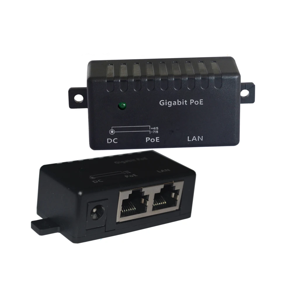 10/100/1000 1 портовый гигабитный настенный адаптер питания через Ethernet PoE инжектор 12