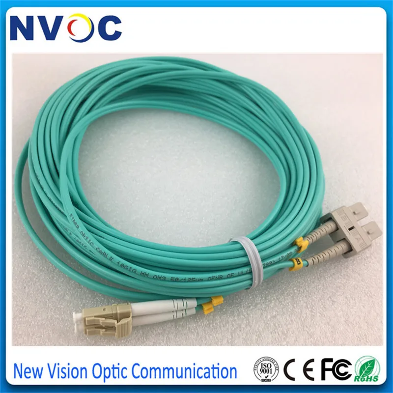 10 шт./лот м (33 фута) LC SC OM3 Многомодовый Дуплекс г 50/125 3 мм двойной LC/UPC SC/UPC полировка