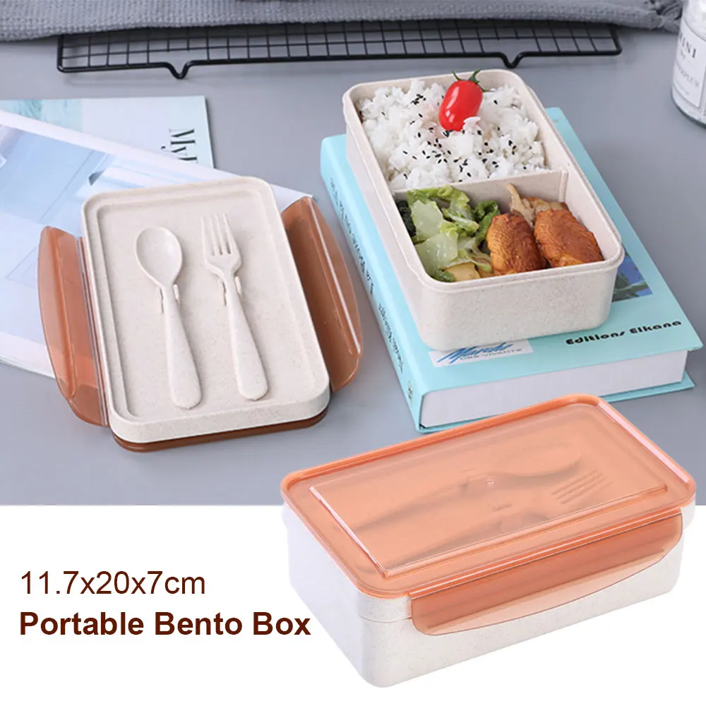 Фото Hoomall пшеничная соломенная коробка для обеда микроволновая печь Bento качественная детская портативная еды