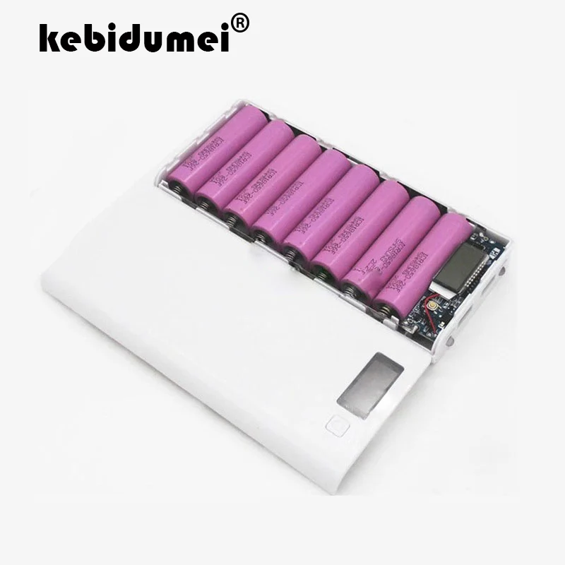 Корпус внешнего аккумулятора kebidumei 5 В 2 разъема USB 18650 ЖК-дисплей зарядное