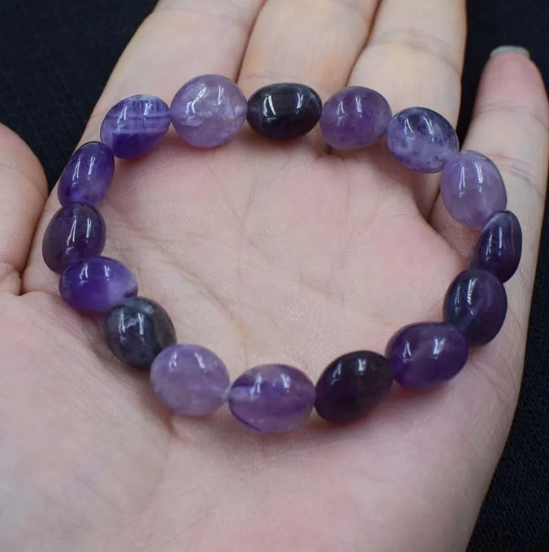 amethyst Пресноводный жемчуг Белый и Аметист барокко 7-12 мм браслет 8 дюймов FPPJ бусины природа - Цвет камня: amethyst