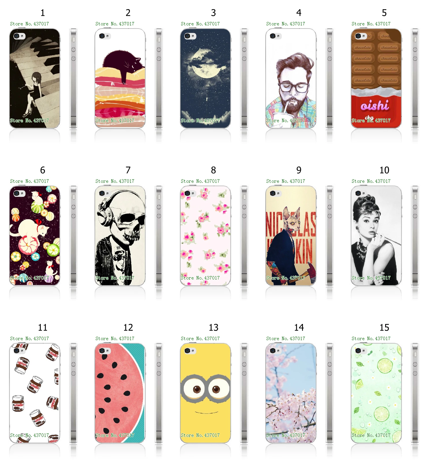 Hybird Розничная Симпатичные 15 Конструкции Белый Жесткий Случаях Для IPHONE4 4S