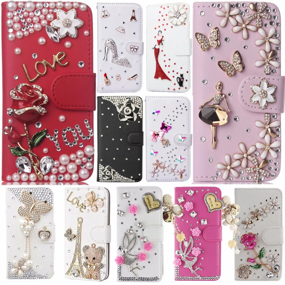 Ручной работы слот для карт чехол Nokia 6 алмаз кожа роскошные стразы бумажник
