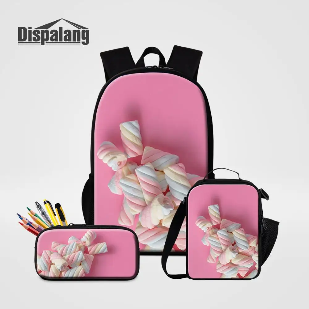 3 PCS Set06 Модная одежда для девочек школьные сумки конфеты дизайнерская сумка-холодильник для учеников, 3 предмета в комплекте, рюкзак для школы начальной школы Карандаш Чехол Коробки для обедов - Цвет: 3 PCS Set06