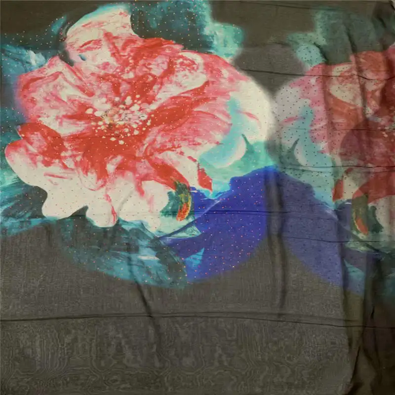 5 + 2 ярда Высококачественная африканская 100% шелковая шифоновая ткань с цветочной