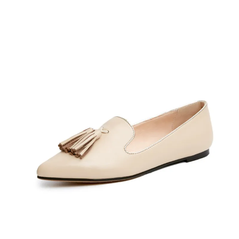 Мокасины женские из натуральной кожи лоферы без застежки плоская подошва