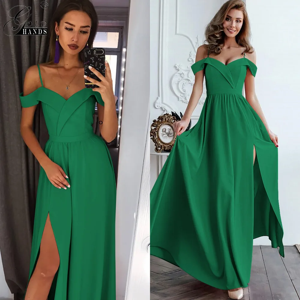 Female Casual Strap V Neck Sleeveless Split Ball Gown Maxi Dress Luxury Summer Women Sexy Elegant Formal Long Party | Женская одежда