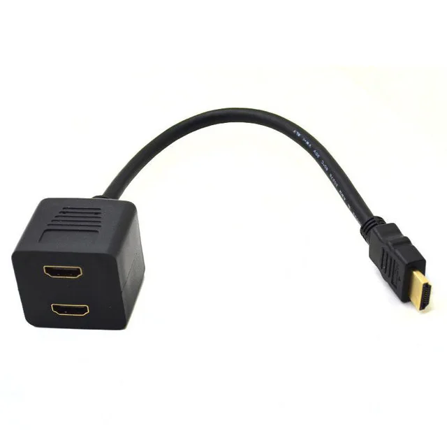 Двухсторонний Y образный HDMI разветвитель штекер на 2 гнезда кабель ПК/DVD