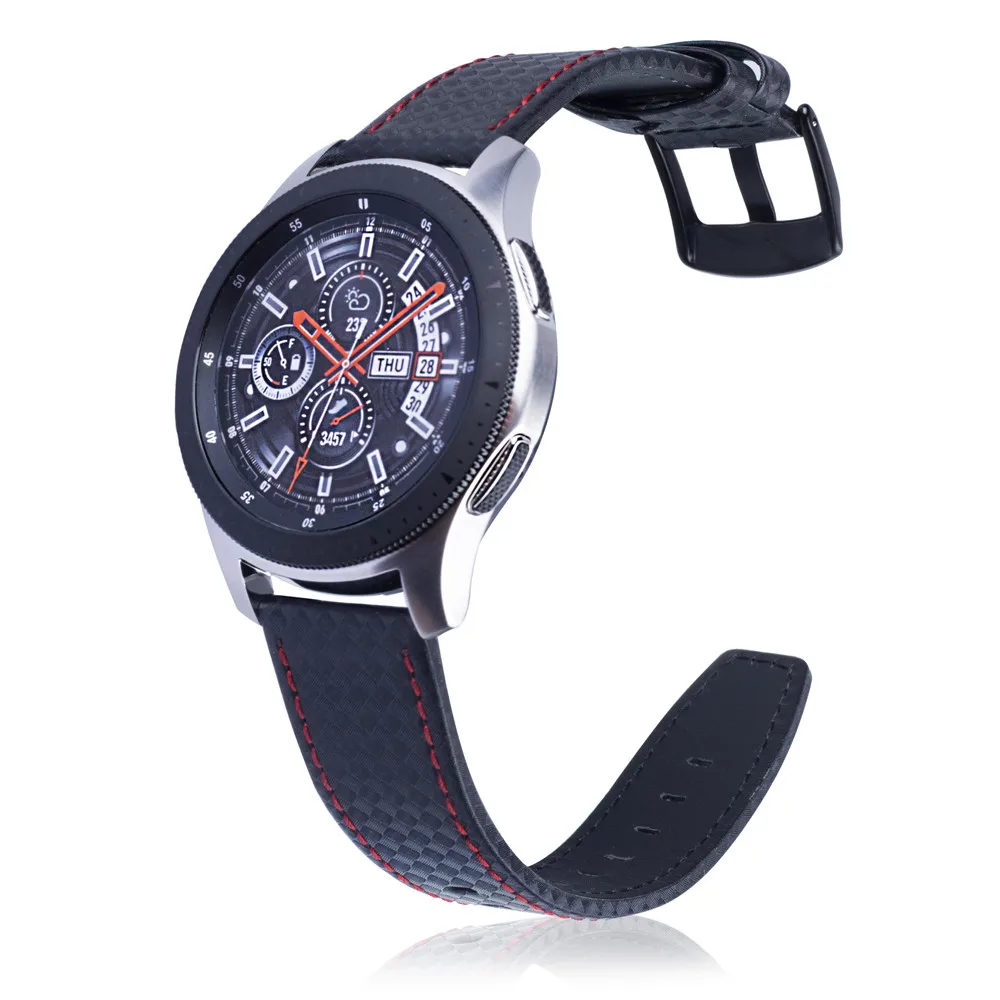 Ремешок из углеродного волокна для Samsung Galaxy Watch 3 45 мм 46 мм/Gear S3 кожаный браслет Huawei