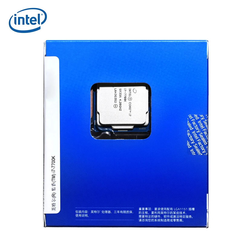 Настольный процессор Intel 7 го поколения Core i7 7700K четырехъядерный 8 потоков 4 2 ГГц 91