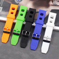 soft silicone waterproof strap 20mm men and women sports casual flat rubber strap buckle accessories