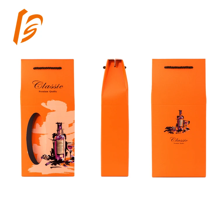 

Wholesale luxury cardboard paper wine gift box with window