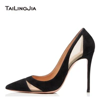 latest pointed toe high heel mesh pumps womens heeled court shoes black stiletto red heels ladies dress shoes large size 2019