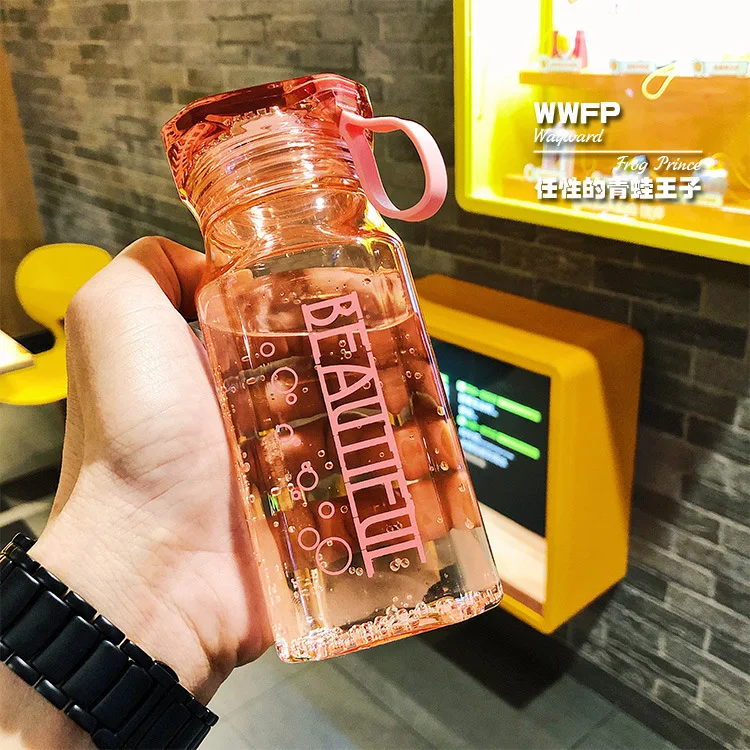 350ml Pink Soffe 350 мл 550 мл Bpa пластиковая бутылка для воды МОЯ Прозрачная портативная дорожная походная Спортивная бутылка для воды на открытом воздухе - Цвет: 350ml Pink
