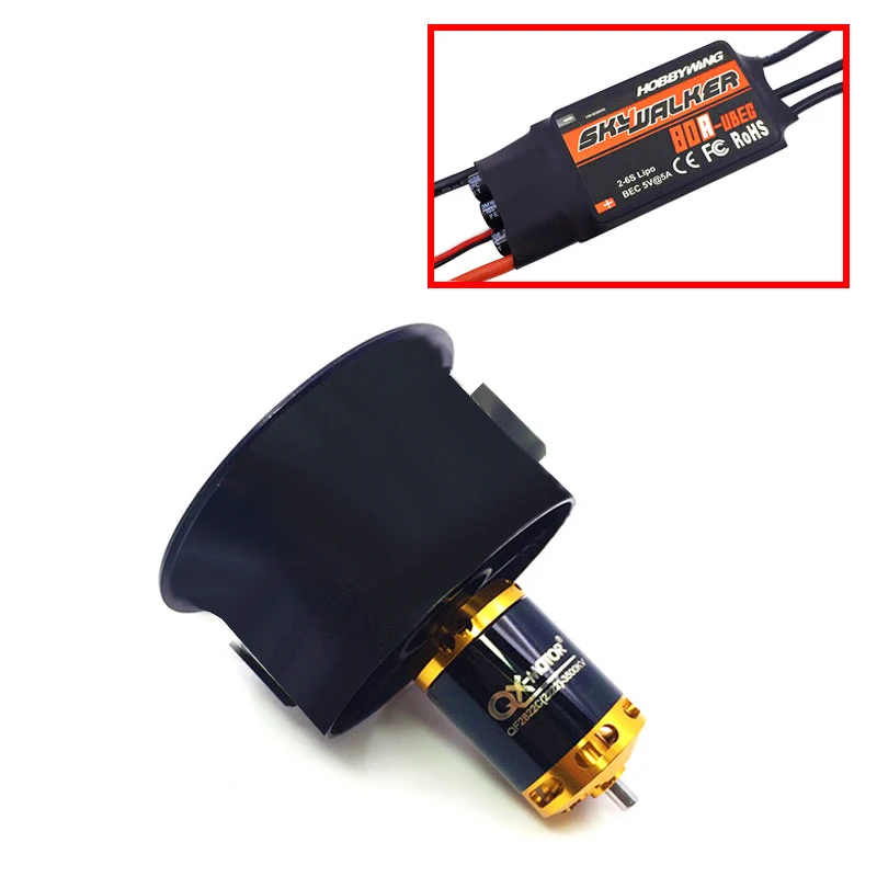 QX MOTOR DIY Drone 64 мм EDF набор 2822 3500KV двигатель с 12 лезвий воздуховод вентилятор 80A esc для