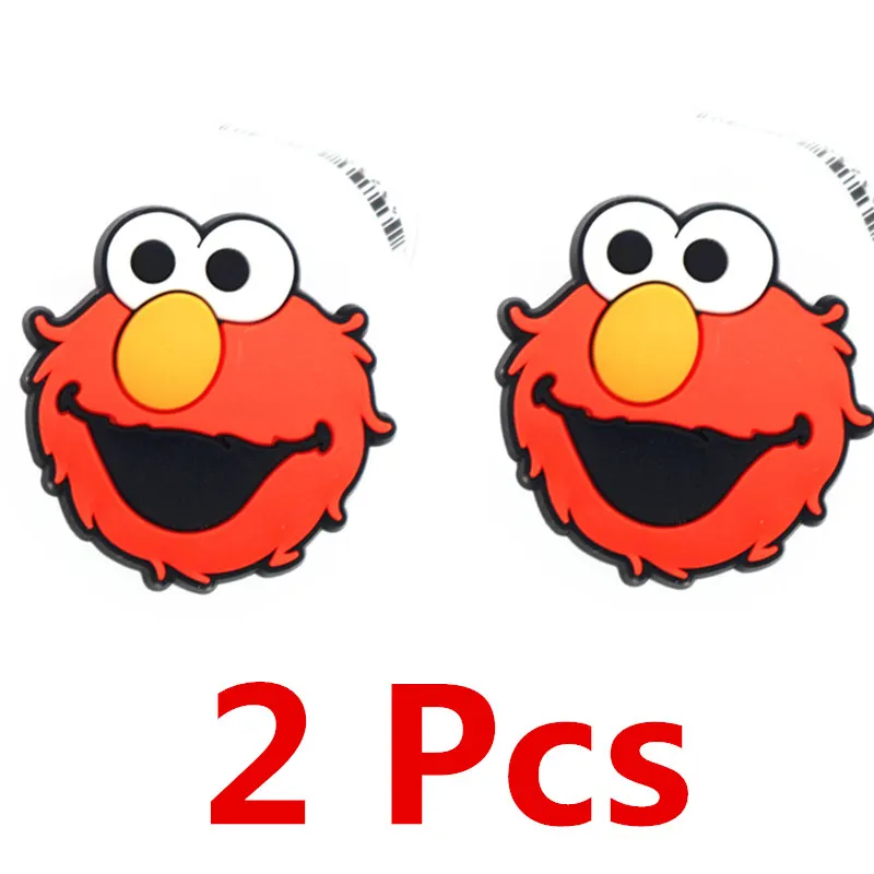 Elmo 2 Pcs Горячая Распродажа, 1 шт., украшения для обуви, 3D, кунжут, уличный стиль, обувь, шарм, Элмо/Большая Птица/печенье, монстр, аксессуары для обуви, подходят для детей, подарки - Цвет: Elmo 2 Pcs