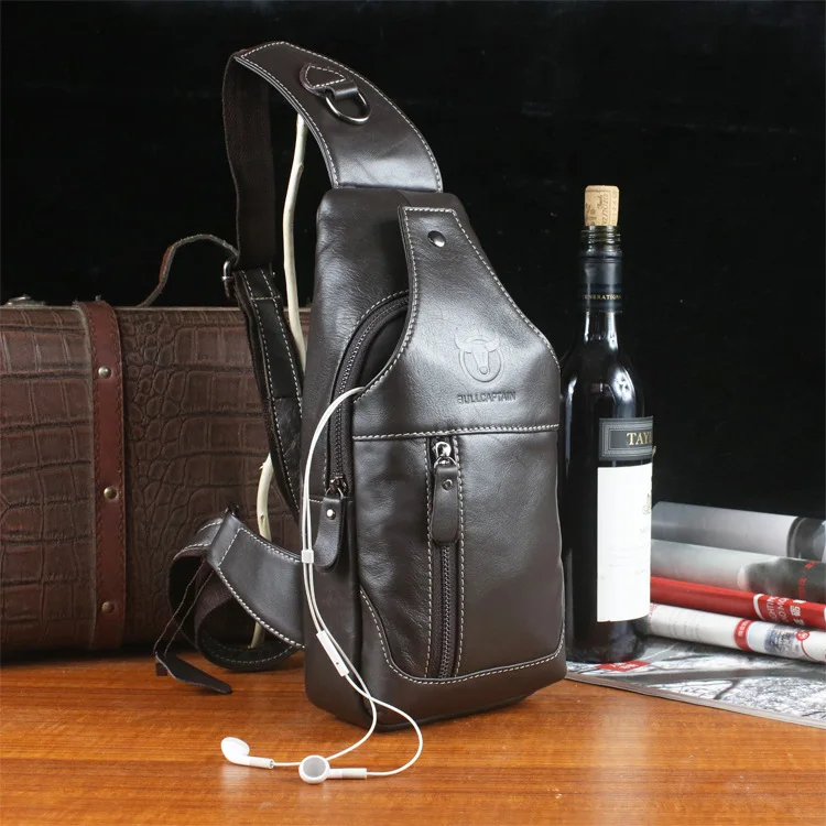 Новинка 2016 нагрудные сумки из натуральной кожи для мужчин с рисунком коровы