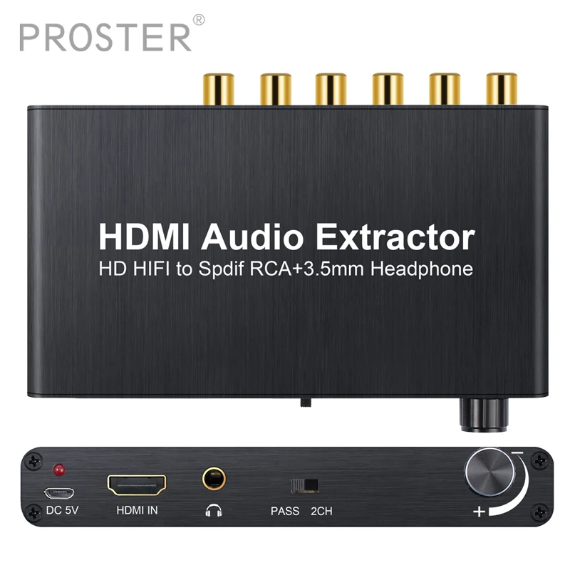 4K 3D с регулятором громкости аудио экстрактор HDMI в HDMI с оптическим Toslink аналоговый 5.1CH 2.0CH аудио сплиттер для Blu-Ray