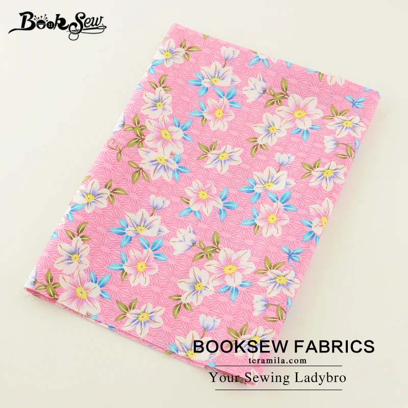 Booksew 100% хлопок Поплин Ткань розовый Жир четверть печатных цветок Дизайн Мягкий