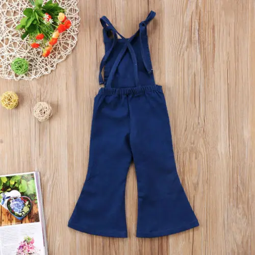 Denim Blue Fashion Toddler Kids Girls Bib Pants Romper Jumpsuit Playsuit Clothes | Детская одежда и обувь