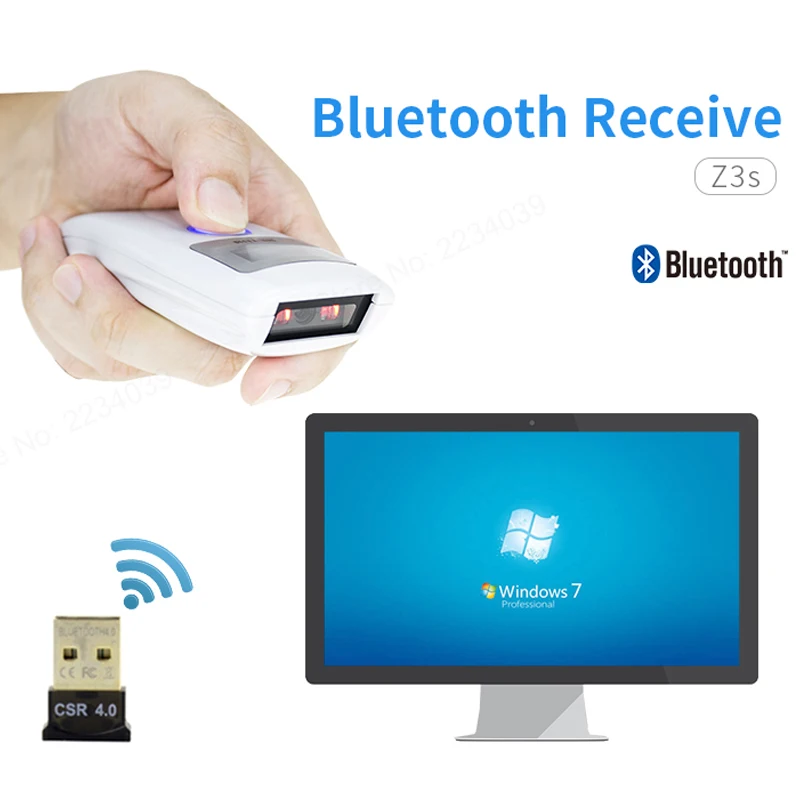 Беспроводной портативный сканер штрих кодов Bluetooth CCD Φ 1D с функцией сканирования