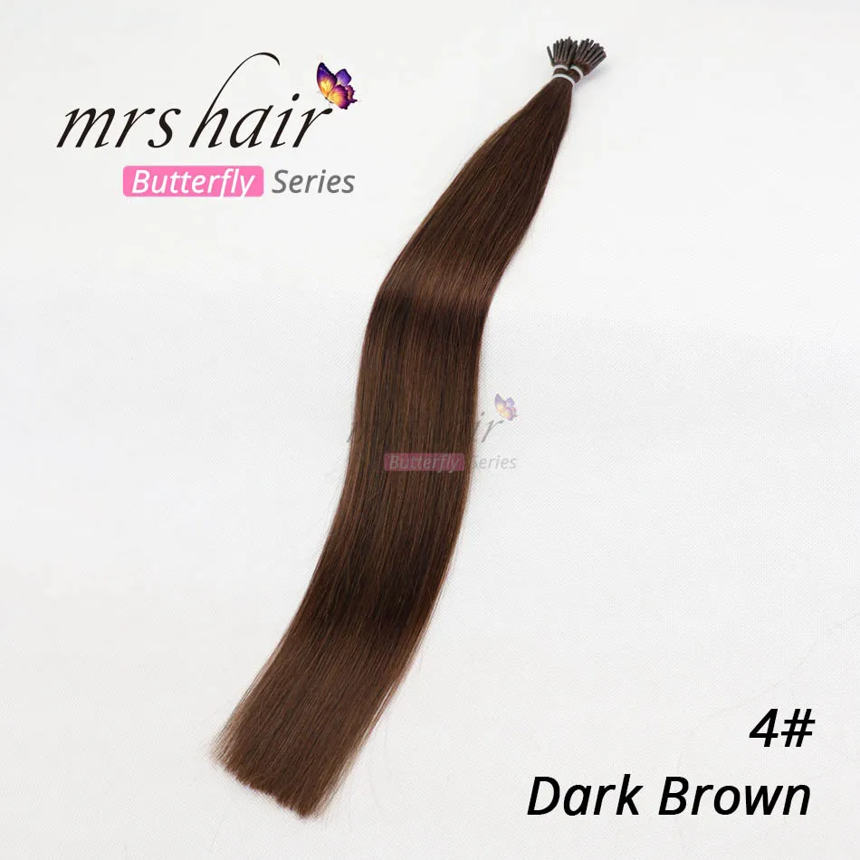 MRSHAIR, 0,5 г/шт., 12 дюймов, предварительно скрепленные волосы для наращивания, машинка для наращивания, Remy, прямые человеческие волосы на капсулах, настоящие волосы, 50 шт - Цвет: #4