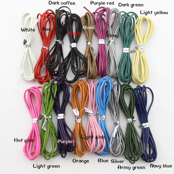 Шнуры из коровьей кожи для колье круглые аксессуары изготовления ювелирных