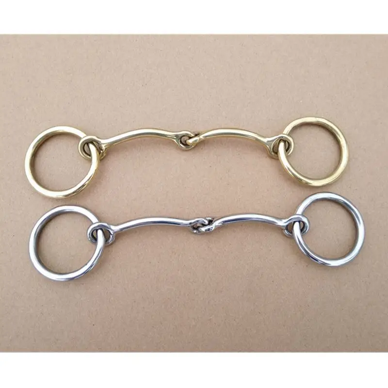 

Mini Pony Horse Bit Equestrian Stainless Steel Horse Bit 4.5 Inches mouthpiece Brass Ring Snaffle Bit