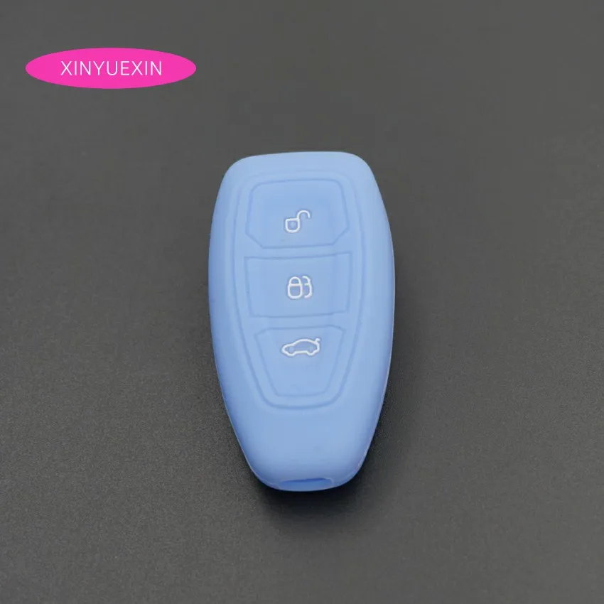 Xinyuexin Silicone Car Key Cover FOB Case For Ford Kuga Focus 3 Ecosport Fiesta Remote Car-styling Interior Accessories | Автомобили и