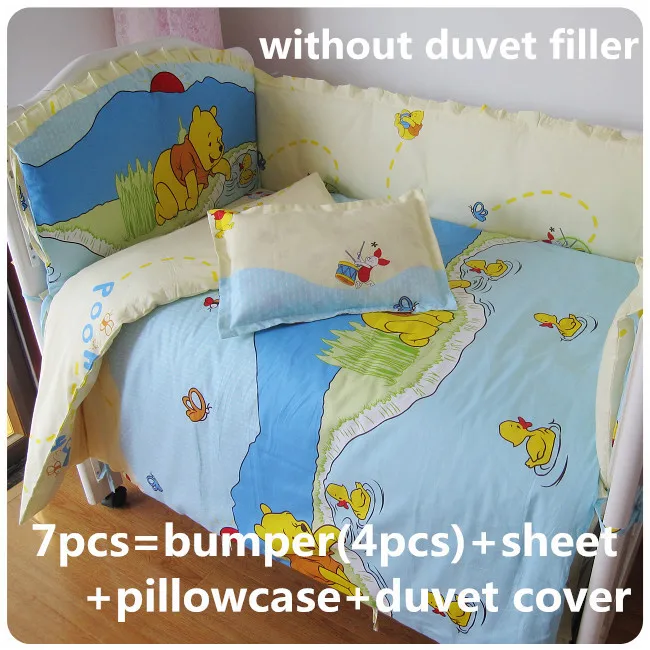 

Promotion! 6/7PCS crib baby bumper cot bedding sets bed fleece newborn toddler bed,120*60/120*70cm