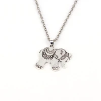 hzew vintage elephant pendant necklace ancient silver color elephant necklaces