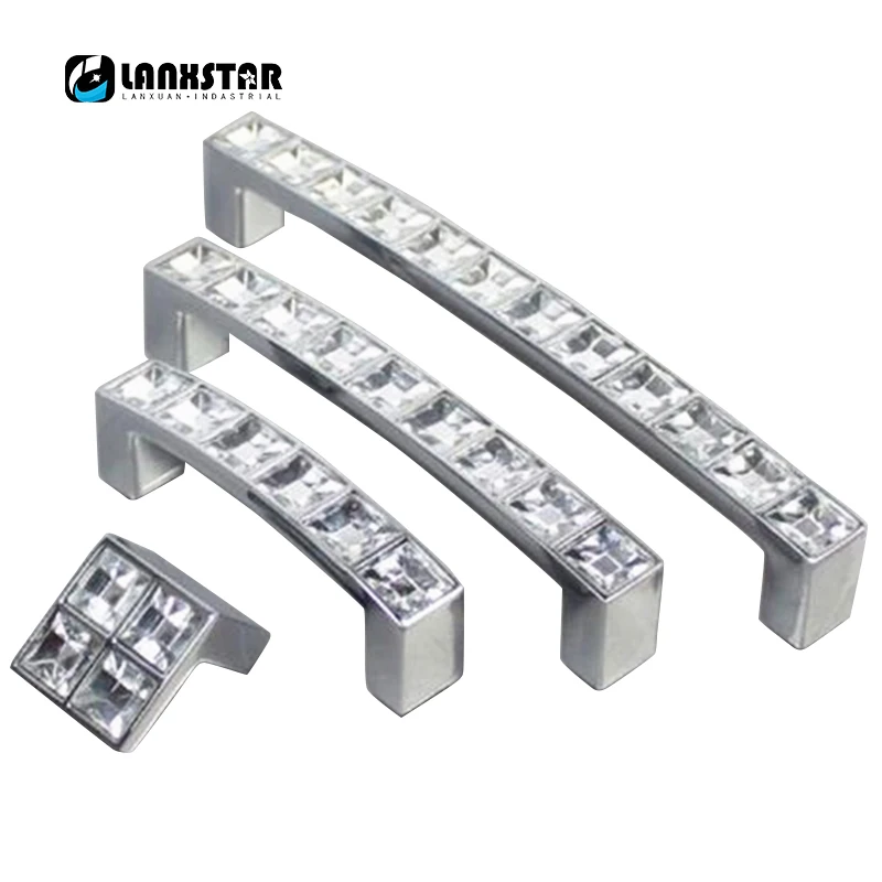 

Modern Style Diamond Crystal Drawer Wardrobe Cabinet Pull Handles Knob
