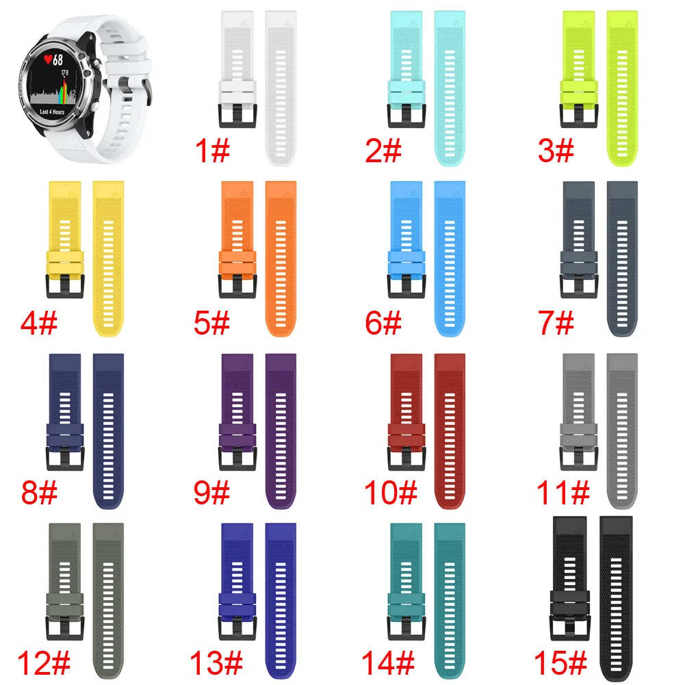 Быстроразъемный силиконовый сменный ремешок для часов 26 мм Garmin D2 Charlie/Descent Mk1 UY8 |