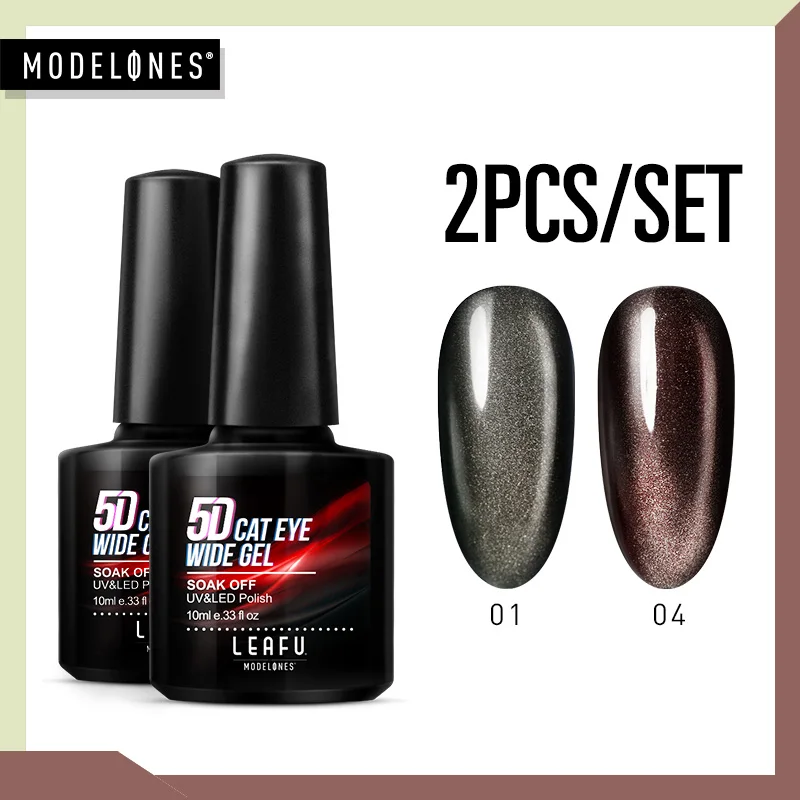 2PCS GEL SET Leafu Modelones 5D Cay Eyes УФ-гель для ногтей набор Магнитный "хамелеон" светодиодный гель лак для ногтей полуперманентный УФ-гель для ногтей Набор Для лаков - Цвет: 2PCS GEL SET