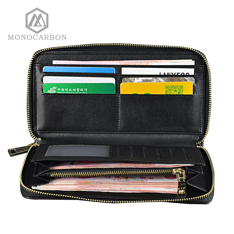 Мужской бумажник из углеродного волокна MONOCARBON модный роскошный натуральной кожи